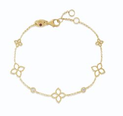 Roberto Coin Principessa Diamond and Flower Station Bracelet