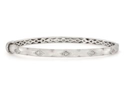JudeFrances Sterling Silver Side Set Diamond Bangle