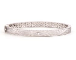 JudeFrances Moroccan Geometric Lined Milgrain Bangle