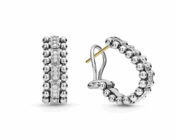 LAGOS Caviar Spark Beaded Diamond Huggie Earrings