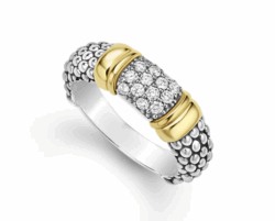 LAGOS Signature Caviar Two-Tone Diamond Ring - 6mm