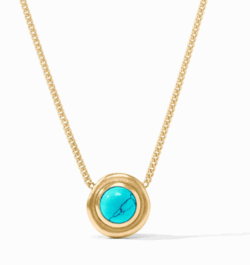 Julie Vos Wave Stone Delicate Necklace - Turquoise Blue