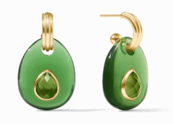 Julie Vos Carnaby Hoop & Charm Earring - Palmetto Green