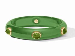 Julie Vos Carnaby Stone Bangle - Palmetto Green