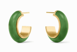 Julie Vos Carnaby Small Hoop Earrings - Palmetto Green