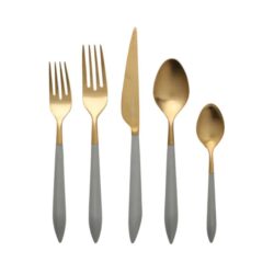 Vietri Ares Oro Five-Piece Place Setting - Light Gray