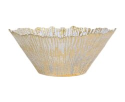 Vietri Rufolo Glass Gold Large Deep Bowl