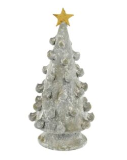 Vietri Foresta Medium Tree with Gold Star - Gray