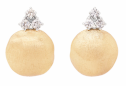 Marco Bicego Africa Yellow Gold Stud Earrings With Diamonds