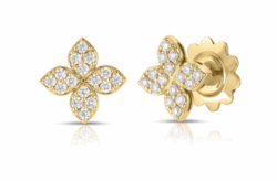 Roberto Coin Love in Verona Flower Diamond Stud Earrings