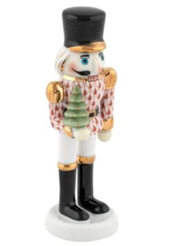 Herend Nutcracker With Christmas Tree Figurine