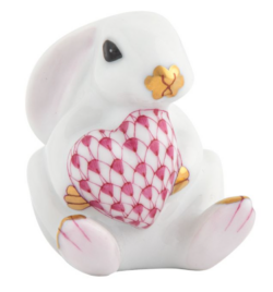 Herend Bunny With Heart Figurine