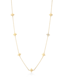 Roberto Coin Love In Verona Diamond Flower Station Long Necklace