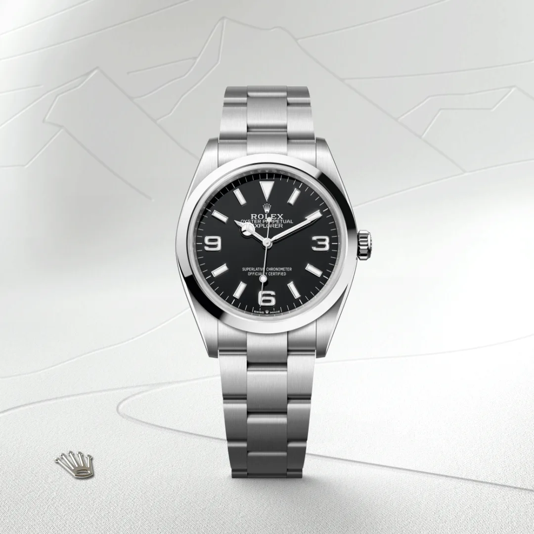 rolex Explorer in Oystersteel, M124270-0001 - bromberg's