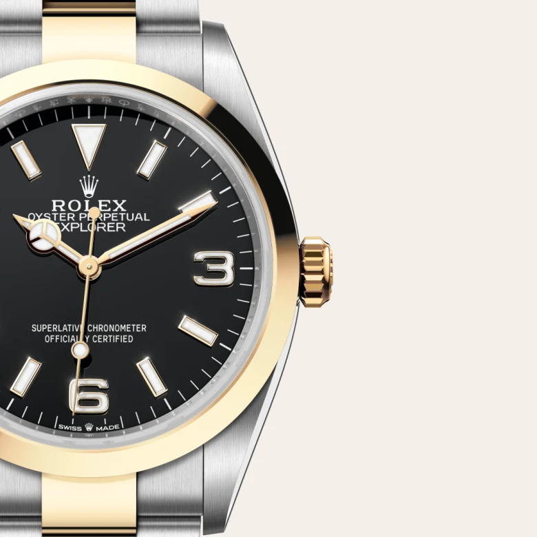 rolex Explorer in Yellow Rolesor - combination of Oystersteel and yellow gold, M124273-0001 - bromberg's
