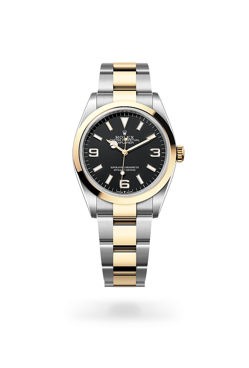 rolex Explorer in Yellow Rolesor - combination of Oystersteel and yellow gold, M124273-0001 - bromberg's