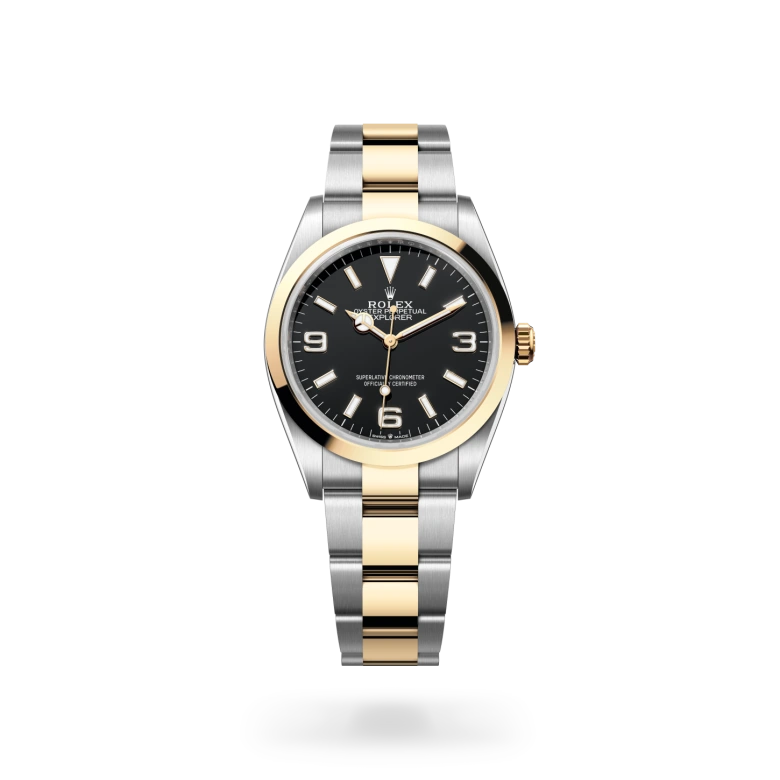 rolex Explorer in Yellow Rolesor - combination of Oystersteel and yellow gold, M124273-0001 - bromberg's