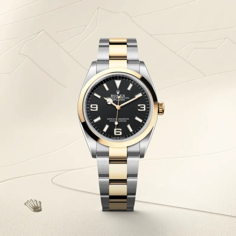 rolex Explorer in Yellow Rolesor - combination of Oystersteel and yellow gold, M124273-0001 - bromberg's