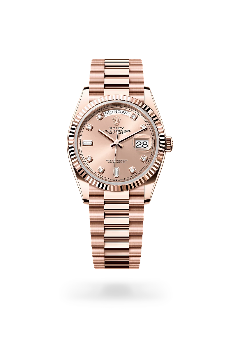 rolex Day-Date in 18 kt Everose gold, M128235-0009 - bromberg's
