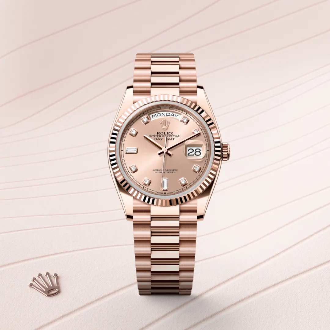 rolex Day-Date in 18 kt Everose gold, M128235-0009 - bromberg's