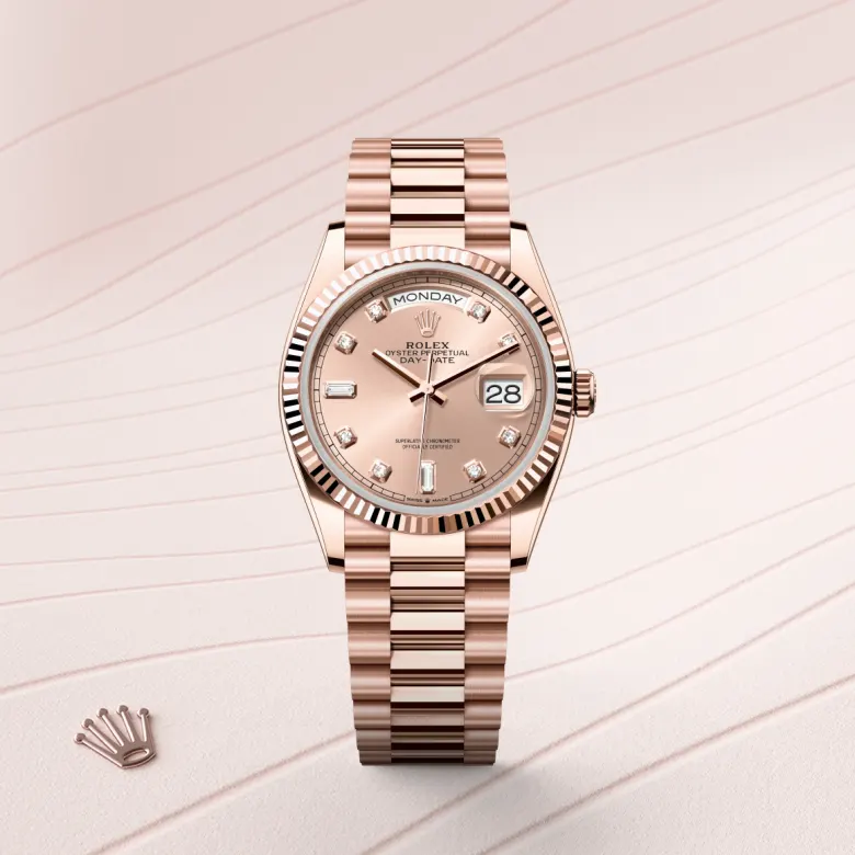 rolex Day-Date in 18 kt Everose gold, M128235-0009 - bromberg's