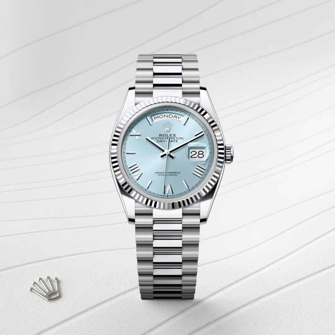 rolex Day-Date in Platinum, M128236-0018 - bromberg's