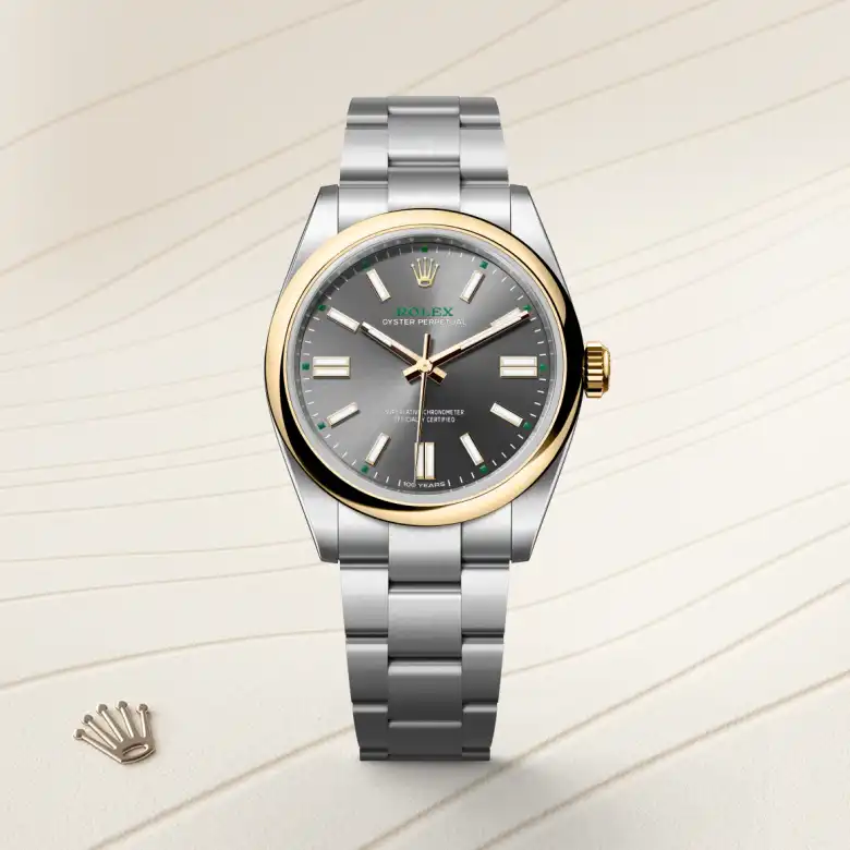 rolex Oyster Perpetual in Yellow Rolesor - combination of Oystersteel and yellow gold, M134303-0001 - bromberg's