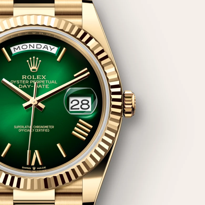 rolex Day-Date in 18 kt yellow gold, M228238-0069 - bromberg's