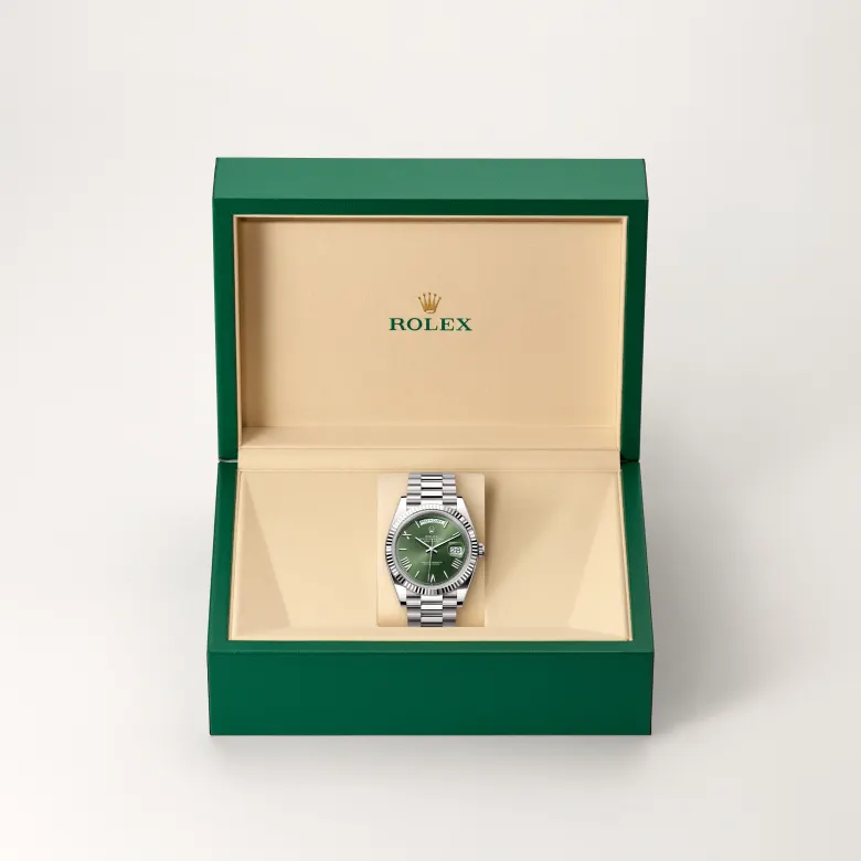 rolex Day-Date in 18 kt white gold, M228239-0033 - bromberg's