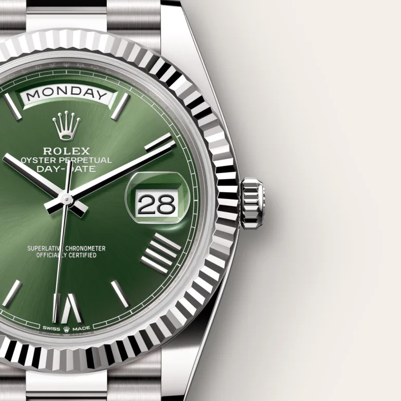 rolex Day-Date in 18 kt white gold, M228239-0033 - bromberg's
