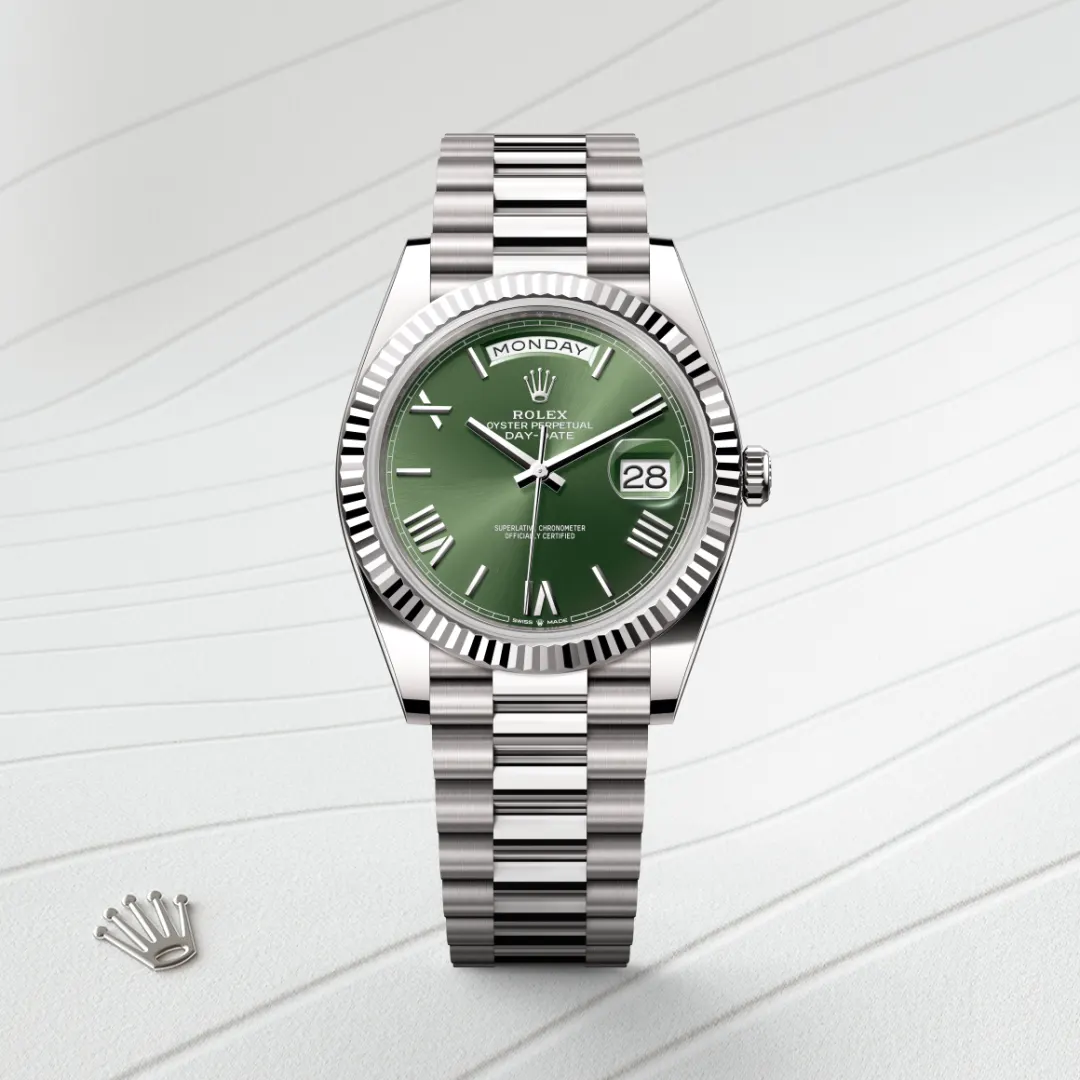 rolex Day-Date in 18 kt white gold, M228239-0033 - bromberg's