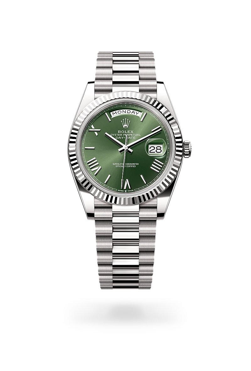 rolex Day-Date in 18 kt white gold, M228239-0033 - bromberg's