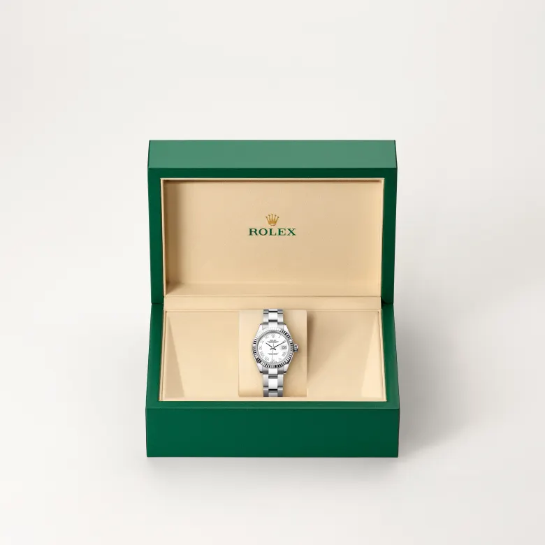 rolex Lady-Datejust in White Rolesor - combination of Oystersteel and white gold, M279174-0020 - bromberg's