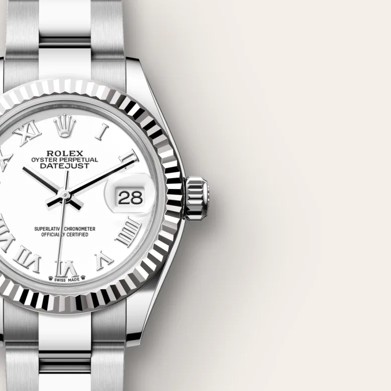 rolex Lady-Datejust in White Rolesor - combination of Oystersteel and white gold, M279174-0020 - bromberg's