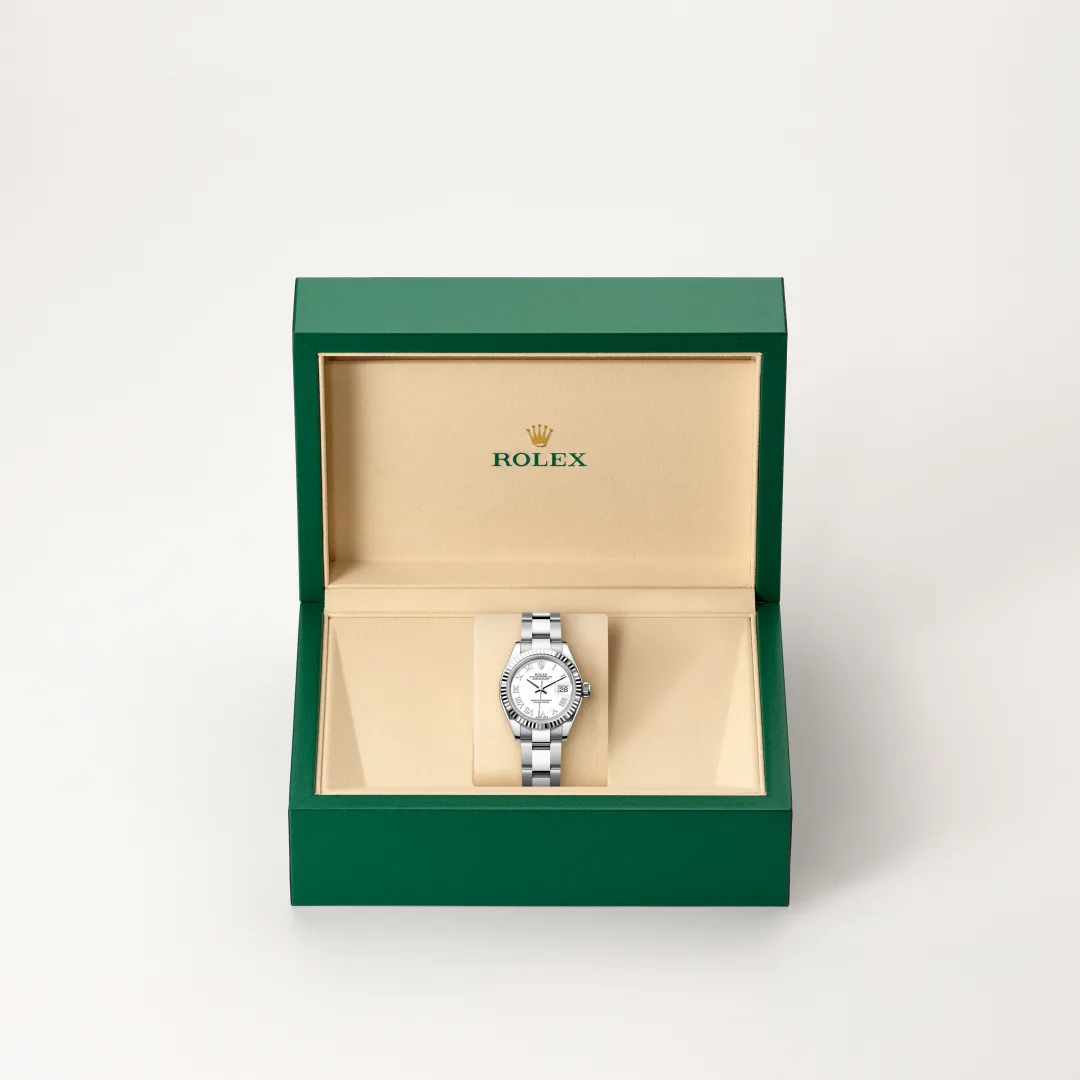 rolex Lady-Datejust in White Rolesor - combination of Oystersteel and white gold, M279174-0020 - bromberg's