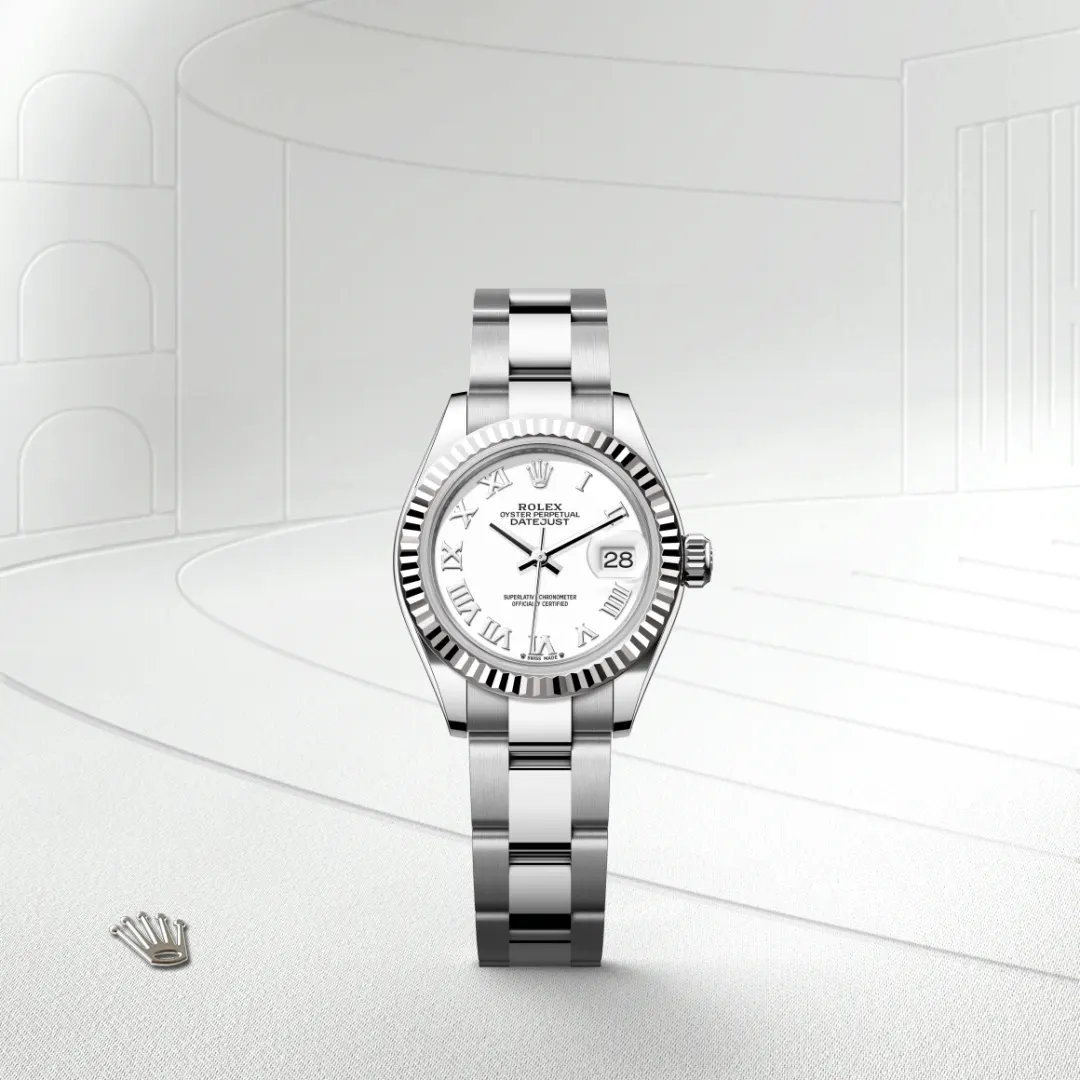 rolex Lady-Datejust in White Rolesor - combination of Oystersteel and white gold, M279174-0020 - bromberg's