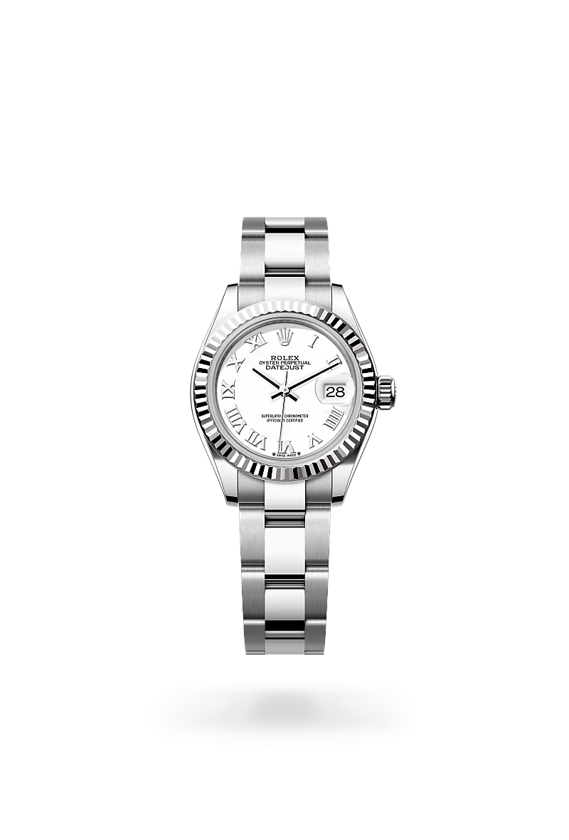 rolex Lady-Datejust in White Rolesor - combination of Oystersteel and white gold, M279174-0020 - bromberg's