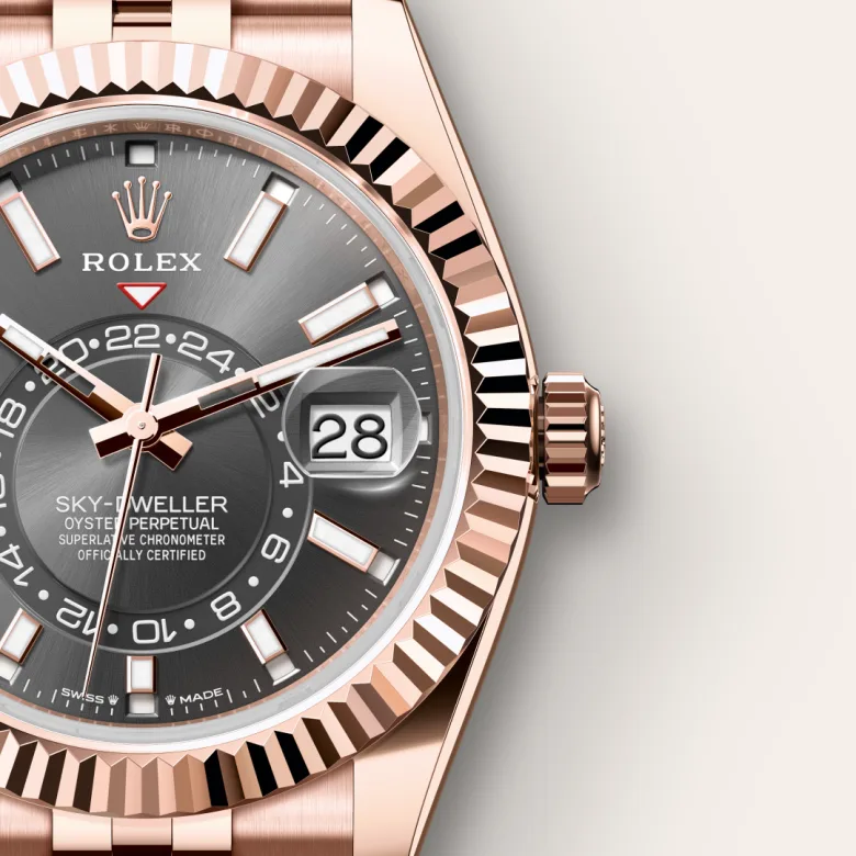 rolex Sky-Dweller in 18 kt Everose gold, M336935-0008 - bromberg's