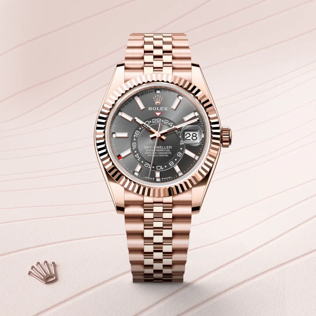 rolex Sky-Dweller in 18 kt Everose gold, M336935-0008 - bromberg's
