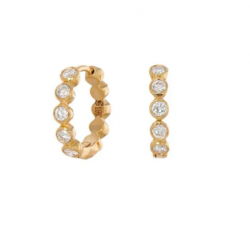 Sethi Couture Modern Bezel Diamond Huggie Earrings