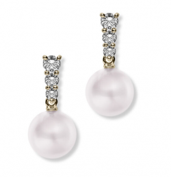 Mikimoto Morning Dew Akoya Cultured Pearl Earrings With Diamonds