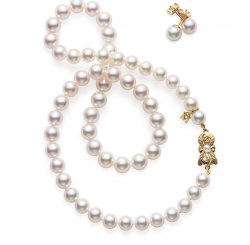Mikimoto 7x6mm Akoya Cultured Pearl Two Piece Set