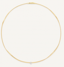 Marco Bicego Marrakech Gold Coil Necklace With Diamond Station