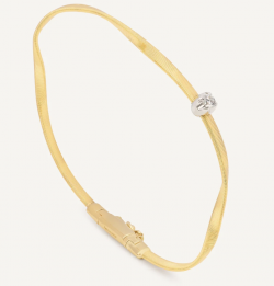 Marco Bicego Marrakech Gold Coil Diamond Station Bangle, 2mm