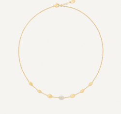 Marco Bicego Siviglia Gold Bean Halfsie Necklace With Diamonds