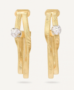 Marco Bicego Marrakech Gold Coil Hoops With Diamond Stations