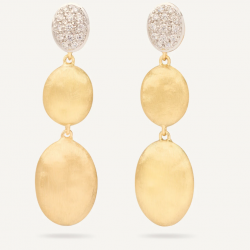 Marco Bicego Siviglia Triple Drop Gold Earrings With Diamonds