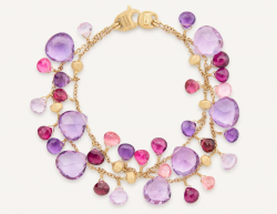 Marco Bicego Paradise Gold Amethyst And Pink Tourmaline Two Strand Bracelet