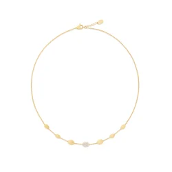 Marco Bicego Siviglia Gold Bean Halfsie Necklace With Diamonds