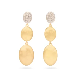Marco Bicego Siviglia Triple Drop Gold Earrings With Diamonds